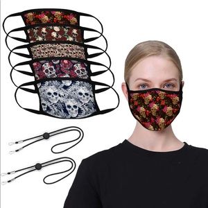 5 reusable face mask halloween skulls